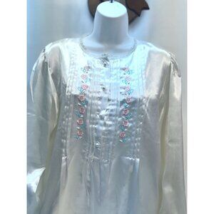 VTG White Satin Nightgown M Victorian style  Ashley Taylor